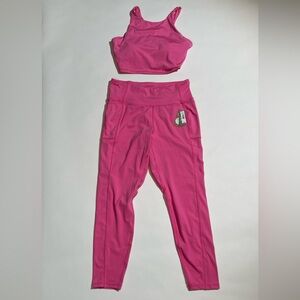 Joe Fresh Hot Pink Active Sports Bra & Leggings - XL